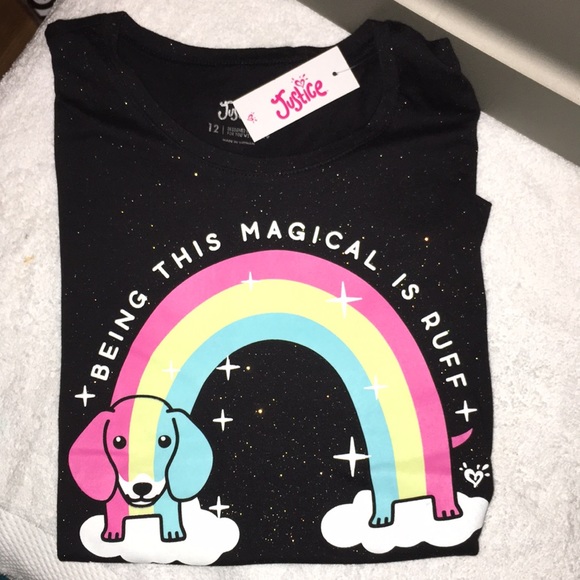 T-shirt Blanc Justice "Sunny Days" Taille 8 - Neuf Avec étiquettes - Fille